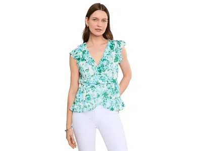 CECE RUFFLE TIE WRAP TOP WOMEN'S CLOTHING NEW IVORY: SM