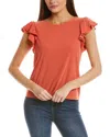 Cece Ruffle Top In Chili Orange