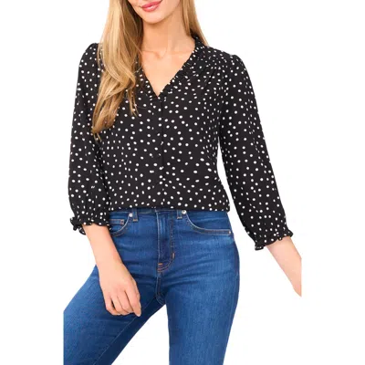 Cece Ruffle Top In Black