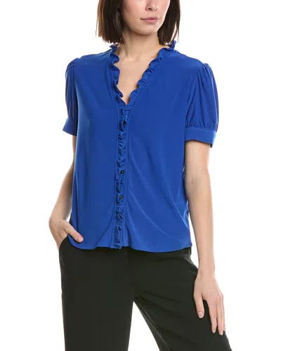 CECE RUFFLE TRIM BLOUSE
