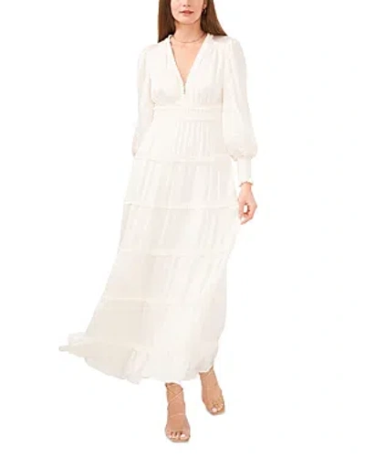 Cece Ruffle Trim Maxi Dress In New Ivory