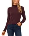 Cece Women's Mock Neck Long Sleeve Sweater In Dark Cocoa