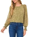 Cece Print Metallic Ruffle Top In Epsom
