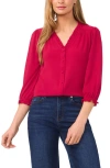Cece Ruffle V-neck Blouse In Pink