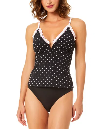 Cece Ruffle V-wire Tankini In Black