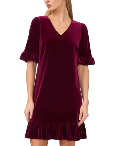 Cece Ruffled Velvet Dress