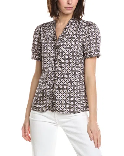 Cece Ruffle-trim Top In Animal Print