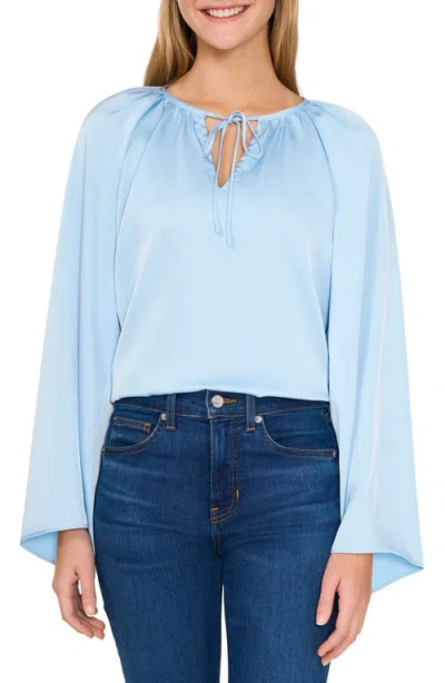 Cece Satin Peasant Top In Waterfall