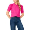 Cece Scallop Detail Button-up Shirt In Pink