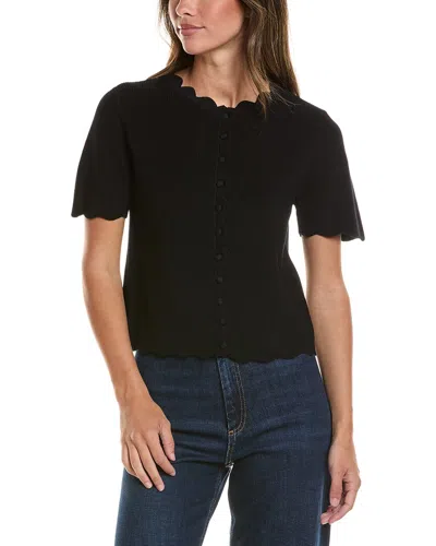 Cece Scallop Edge Top In Black