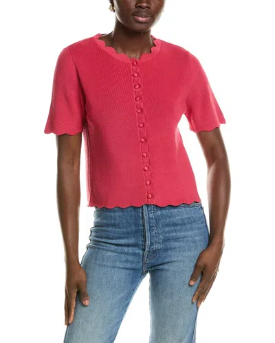 Cece Scallop Edge Top In Pink