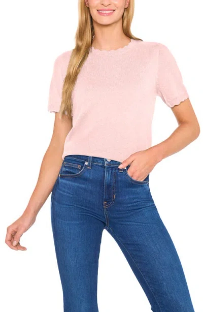 Cece Scallop Neck Sweater In Pink