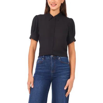 CECE CECE SCALLOP SHORT SLEEVE TOP
