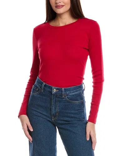 Cece Scallop Top In Red