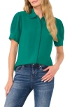Cece Scallop Trim Button-up Shirt