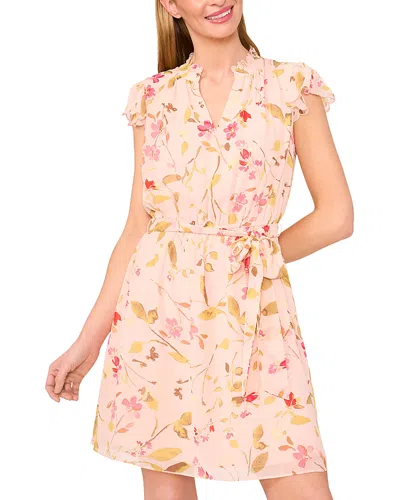 Cece Scalloped Trim Dress In Sugar Peach