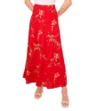 Cece Floral Print Maxi Skirt In Red