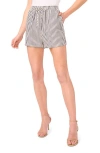 Cece Seersucker Drawstring Shorts In Black