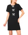 Cece Sequin Bow Shift Dress In Black