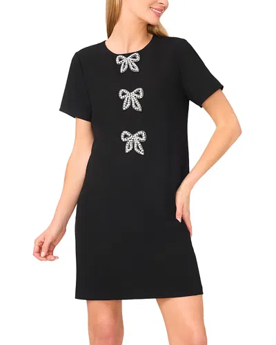 Cece Sequin Bow Shift Dress In Black