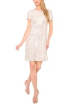 Cece Sequin Fit & Flare Dress In Gold