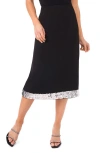 Cece Sequin Hem Midi Skirt In Black