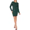 Shop Cece Sequin Long Sleeve Minidress In Alpine Green