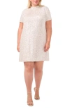Cece Sequin Mock Neck Dress In Champagne