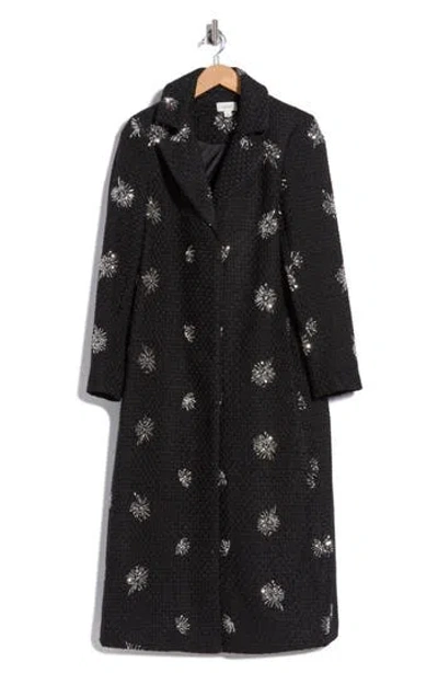 CECE CECE SEQUIN STARBURST BOUCLÉ COAT