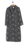 Cece Sequin-embellished Wool-blend Coat In Gray