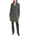 Cece Sequin-embellished Wool-blend Coat In Gray
