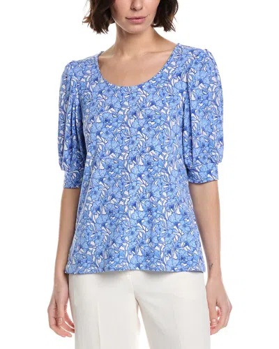 Cece Shirred Top In Blue