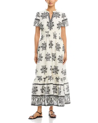 Cece Print Tiered Maxi Dress In Neutral