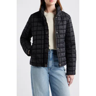 Cece Short Quilted Jacket In Black