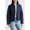 Cece Short Quilted Jacket In Blue