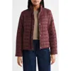 Cece Short Quilted Jacket In Burgundy