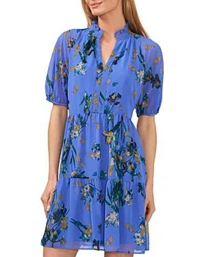 Cece Short Sleeve Babydoll Dress In Multi