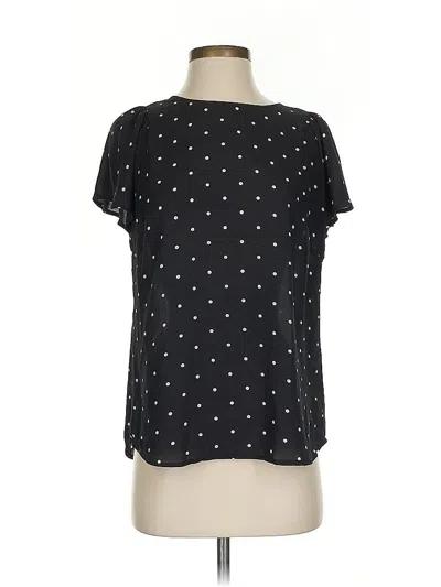 Pre-owned Cece Short Sleeve Blouse In Black