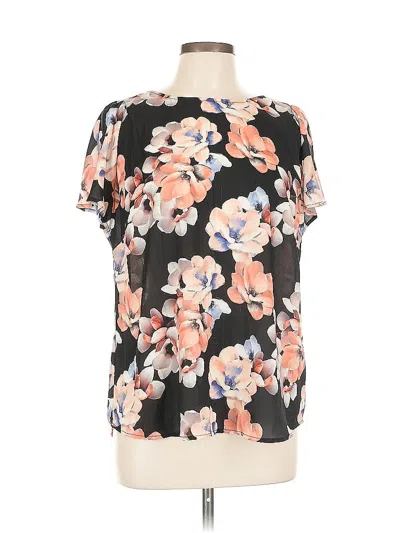 Pre-owned Cece Short Sleeve Blouse In Black