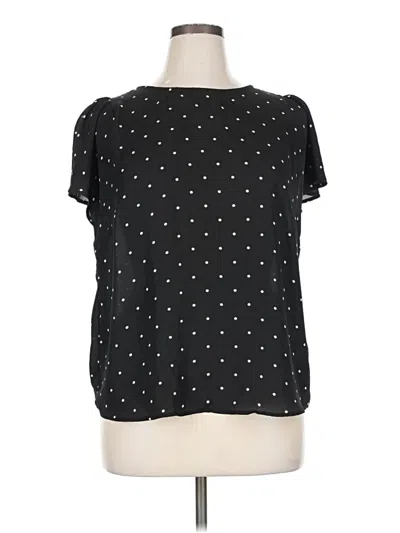 Pre-owned Cece Short Sleeve Blouse In Black