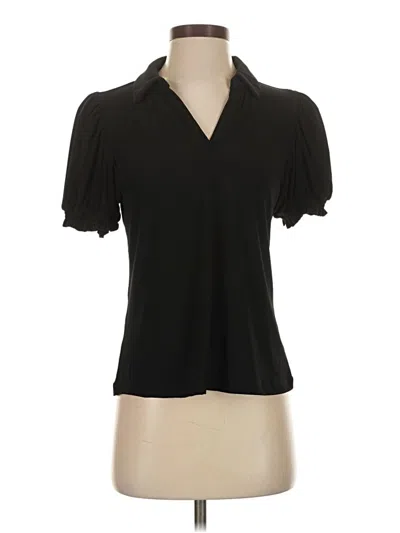 Pre-owned Cece Short Sleeve Blouse In Black