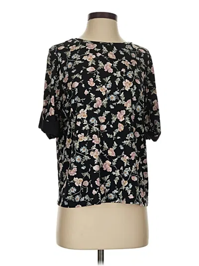 Pre-owned Cece Short Sleeve Blouse In Black