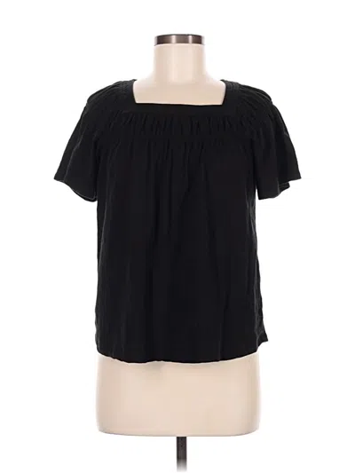 Pre-owned Cece Short Sleeve Blouse In Black