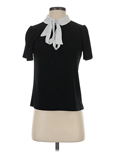 Pre-owned Cece Short Sleeve Blouse In Black