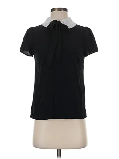 Pre-owned Cece Short Sleeve Blouse In Black