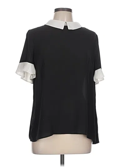 Pre-owned Cece Short Sleeve Blouse In Black