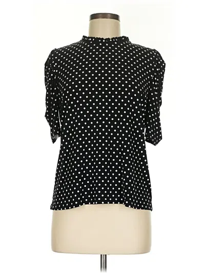 Pre-owned Cece Short Sleeve Blouse In Black