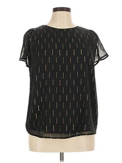 Pre-owned Cece Short Sleeve Blouse In Black