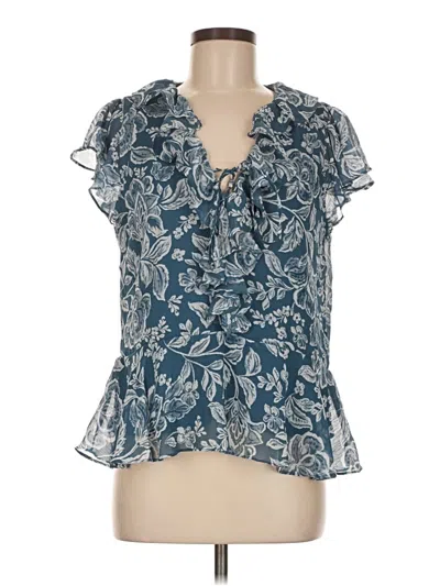 Pre-owned Cece Short Sleeve Blouse In Blue