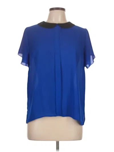 Pre-owned Cece Short Sleeve Blouse In Blue